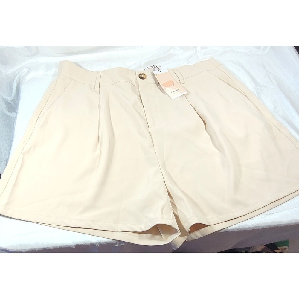 Kirundo Women's Casual Dressy Trouser Shorts - Beige - Size XXL (US 20)